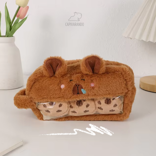 Bolsinha Estojo Capivarando® - Balu - com broches